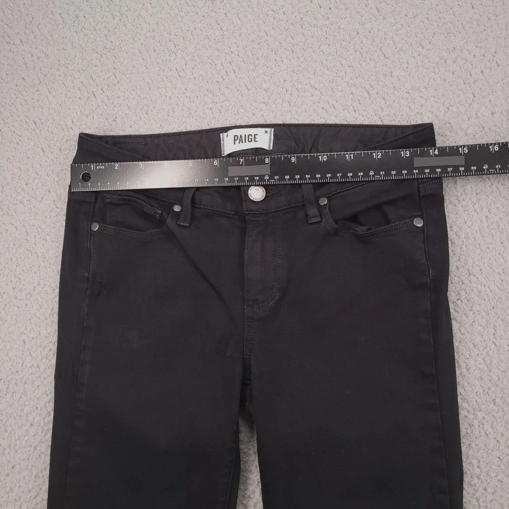 PAIGE Jeans Size 27 Skyline Straight Low Rise Black Stretch Denim 27x33